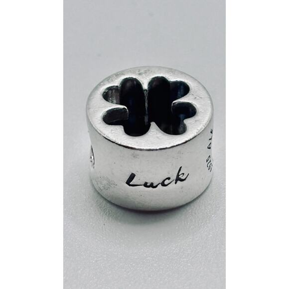Authentic Pandora Charm Cut Out Four Leaf Clover Luck Courage Sterling Silver - Picture 1 of 5